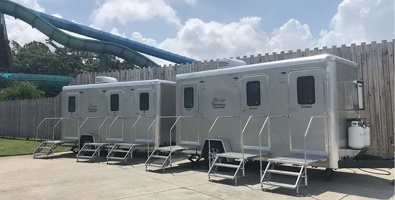 Portable restroom trailers